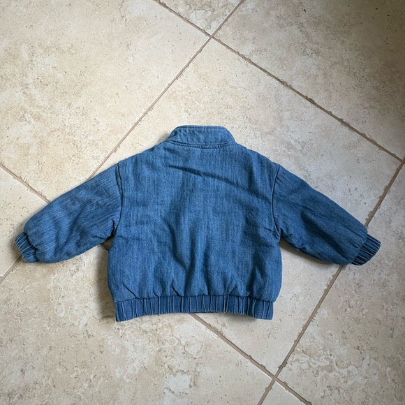 Kids Blue Denim Jacket with Butterfly Design - Picture 2 of 2